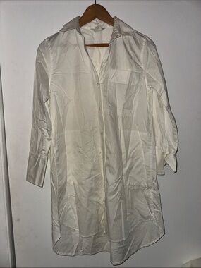 Club Monaco Cream Button-Front Shirt Dress